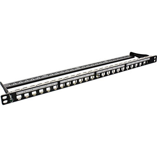 InLine InLine® Patch panel lege plaat 24-voudig,voor RJ45 Keystone Snap-In 19"/0,5U zw.