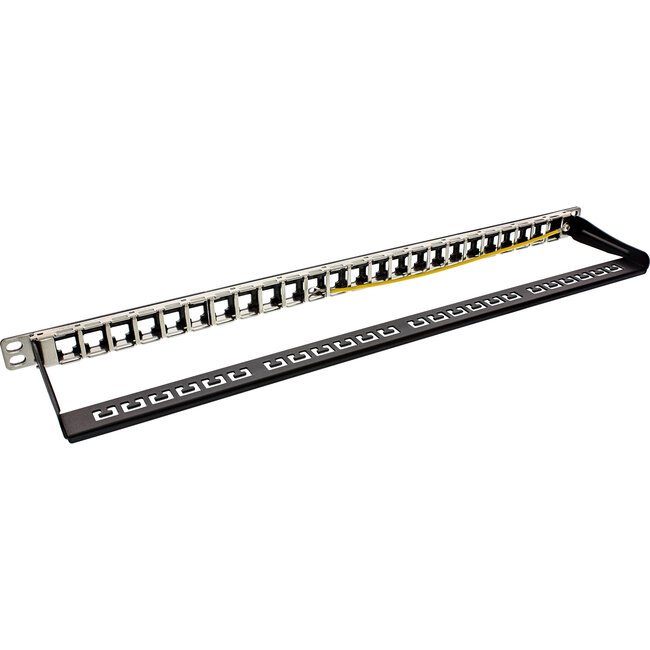InLine® Patch panel lege plaat 24-voudig,voor RJ45 Keystone Snap-In 19"/0,5U zw.