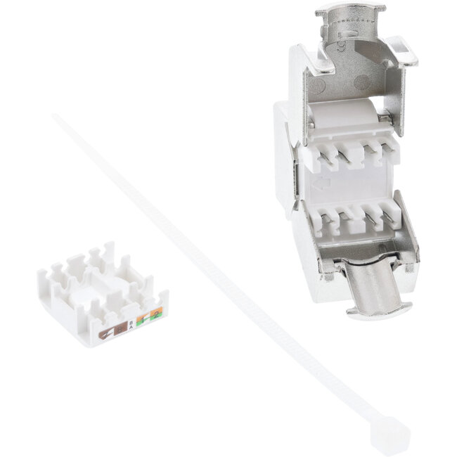 InLine® Keystone RJ45 female, SNAP-In, Cat.6a, met stofbescherming rood