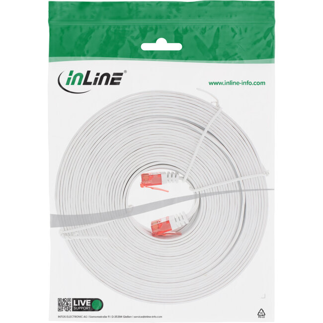 InLine® Patchkabel plat, U/UTP, Cat.6, wit, 7m