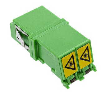 InLine InLine® glasvezelkoppeling, duplex LC/LC, singlemode, groen, met sluiter
