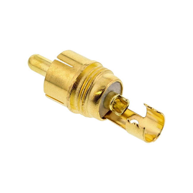 InLine® RCA-stekker soldeerversie, metaal zwart, ring wit, voor 6 mm kabel