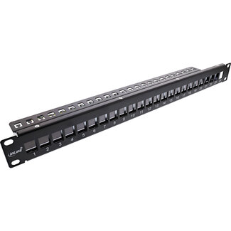 InLine InLine® patchpaneel 24-voudig, Keystone leeg patchpaneel, 19", 1U, zwart