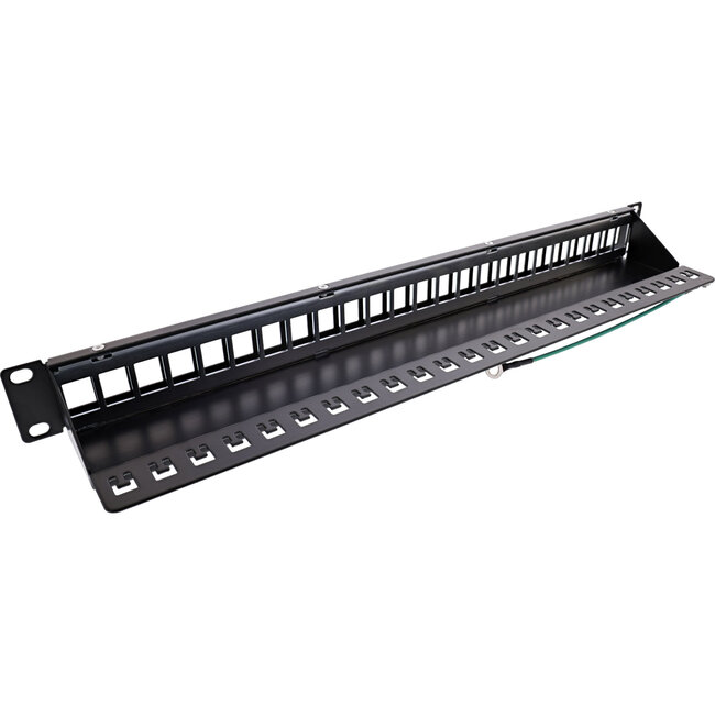 InLine® patchpaneel 24-voudig, Keystone leeg patchpaneel, 19", 1U, zwart