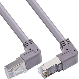 InLine InLine® Patchkabel oben/unten gewinkelt, S/FTP (PiMf), Cat.6, PVC, grau, 1,22m