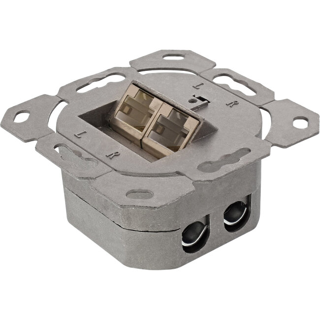 InLine® Cat.6 aansluitdoos, AP/UP 2x RJ45 female, RAL9010, wit, horizontaal