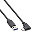 InLine® USB 3.2-kabel, USB-C-stekker schuin naar A-stekker, zwart, 1m