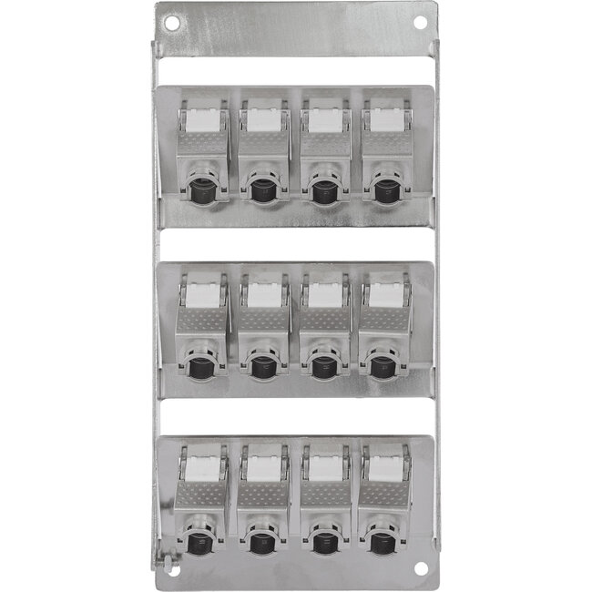 InLine® Cat.6A Keystone-box, wand/DIN-rail, STP, 12 poorten