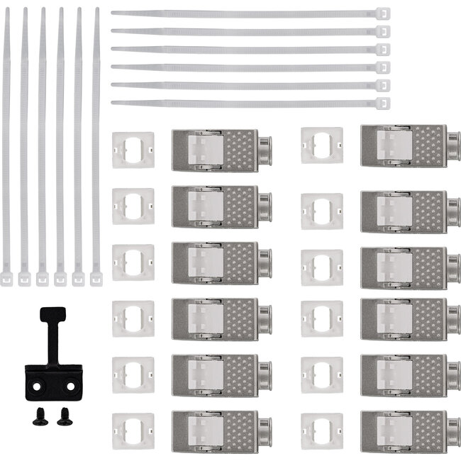 InLine® Cat.6A Keystone-box, wand/DIN-rail, STP, 12 poorten