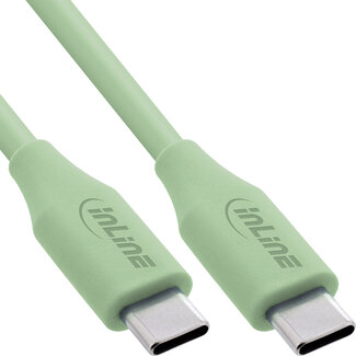 InLine InLine® USB 2.0-kabel, USB-C-snelladingskabel 100 W Matcha Latte/groen 1m