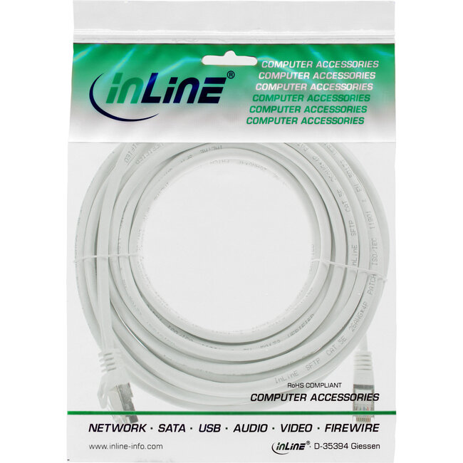 InLine® Patchkabel, SF/UTP, Cat.5e, wit, 7,5m