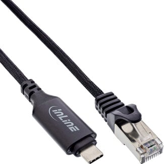 InLine InLine® USB 3.2 netwerkadapterkabel, Gigabit, USB-C naar RJ45-plug, 2m
