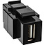 InLine® USB 2.0 snap-in inzetstuk, USB A stekker/ B stekker, zwarte behuizing