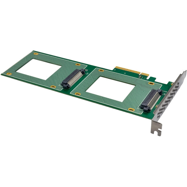 InLine® PCIe kaart naar 2x interne U.2 NVMe SFF-8639 - Bifurcatie, PCIe x8, smal