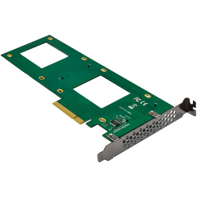 InLine® PCIe kaart naar 2x interne U.2 NVMe SFF-8639 - Bifurcatie, PCIe x8, smal