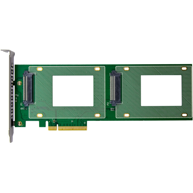 InLine® PCIe kaart naar 2x interne U.2 NVMe SFF-8639 - Bifurcatie, PCIe x8, smal