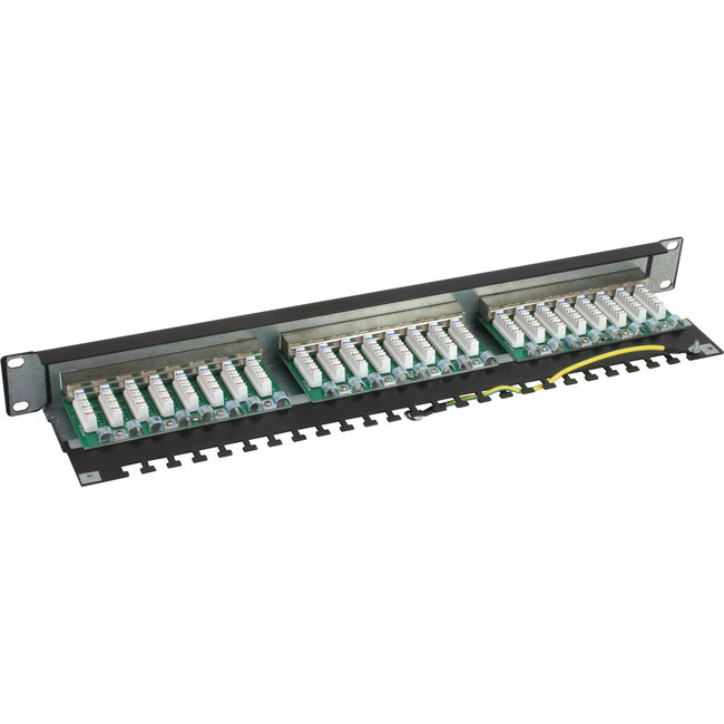 InLine® Patchpaneel Cat.5e 24-voudig, 48,26cm (19"), 1U, zwart, RAL9005