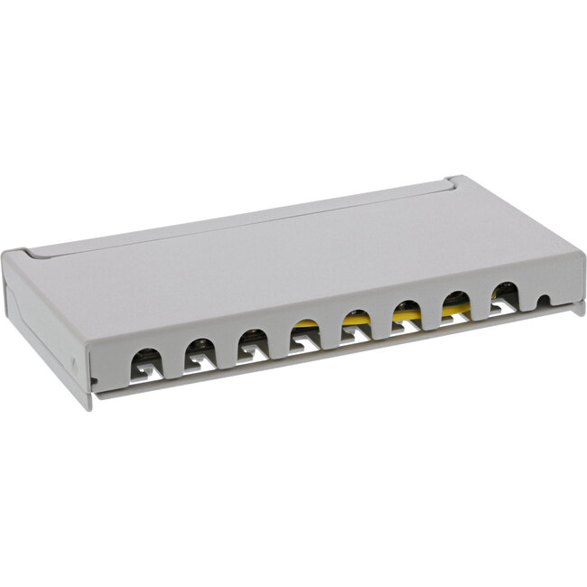 InLine® Patchpaneel Cat.6A 8-voudig 0,5U voor bureau-/muurmontage, RAL7035 (gr.)