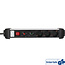 InLine® contactdoos aluminium, 3-voudig aardingscontact +oversp.+schakelaar,1,5m
