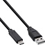 InLine® USB 2.0-kabel, USB-C-stekker naar A-stekker, zwart, 1m