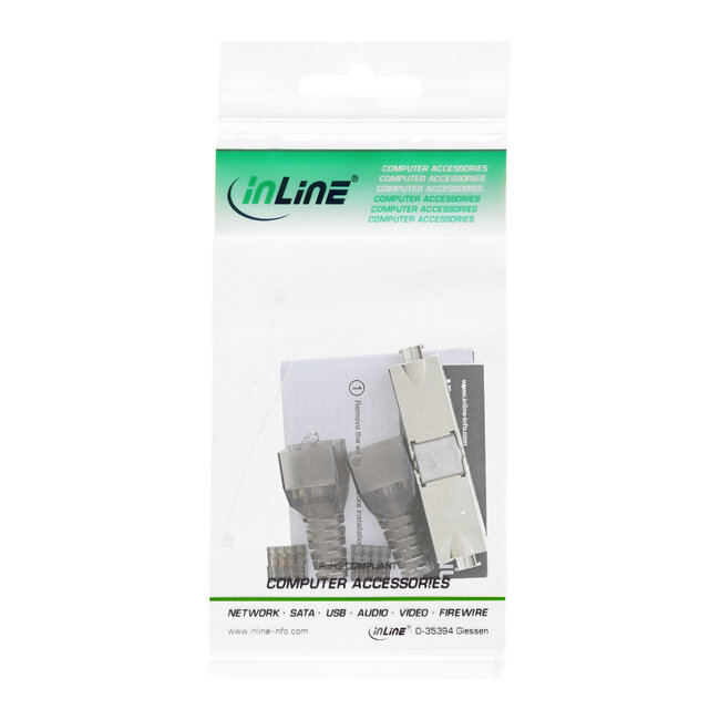 InLine® kabelconnector Cat.6A, afgeschermd, smalle uitvoering