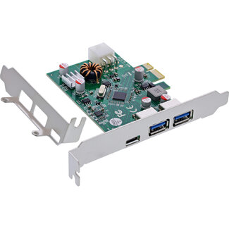 InLine InLine® interfacekaart, 2x USB-A, 1x USB-C 3.2 Gen.1, PCIe, PD3.0, 6pin