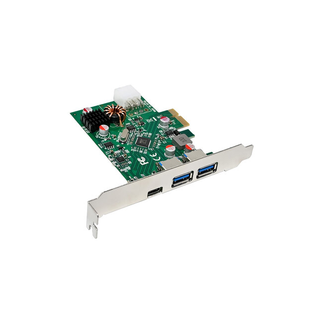 InLine® interfacekaart, 2x USB-A, 1x USB-C 3.2 Gen.1, PCIe, PD3.0, 6pin