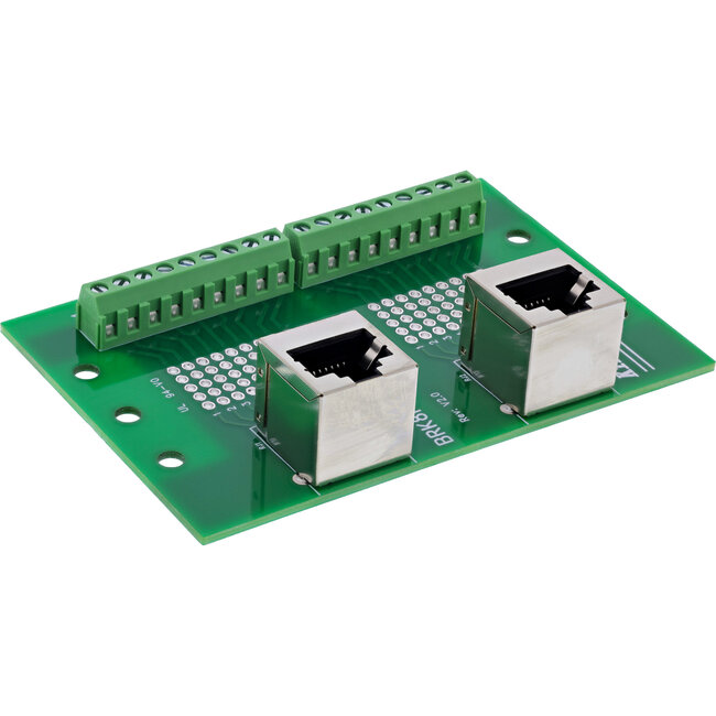 InLine® klemmenblok, 2x RJ45 aansluiting, naar boven, voor DIN-rail