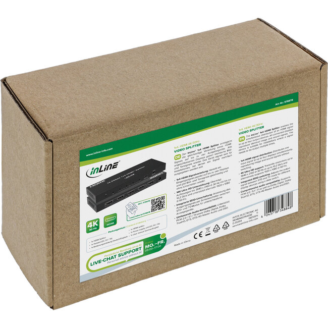 InLine® Video Splitter, 1x4, HDMI 4K/30Hz