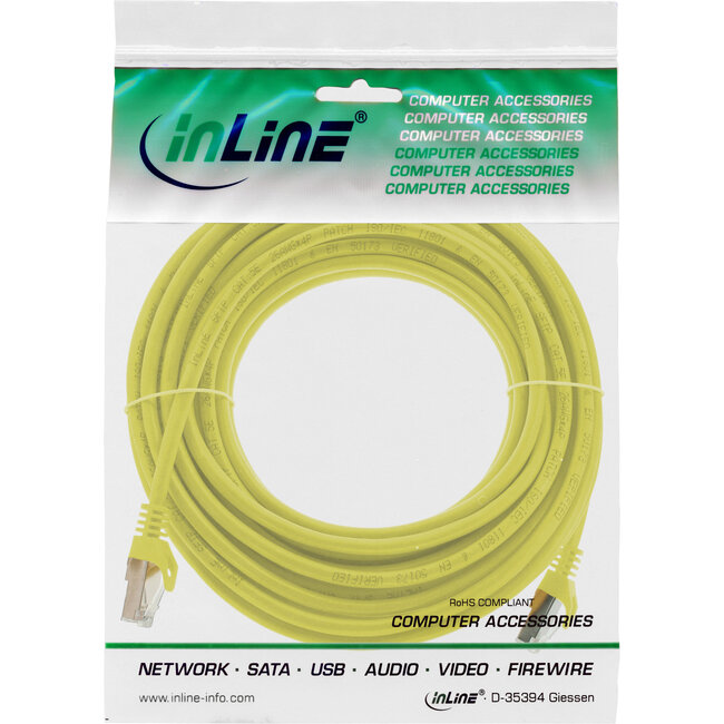 InLine® Patchkabel, F/UTP, Cat.5e, geel, 10m
