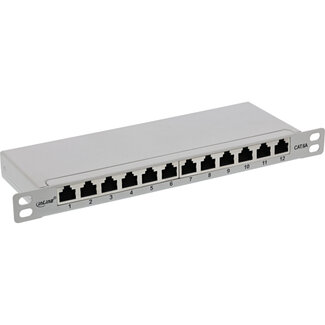 InLine InLine® patchpaneel Cat.6A 12-voudig 10" 0,5U lichtgrijs, RAL7035