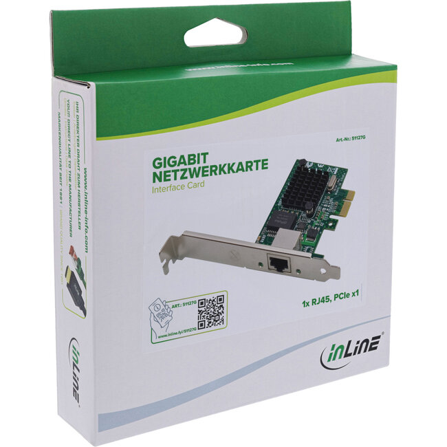 InLine® Gigabit PCIe-netwerkkaart, RJ45, low-profile