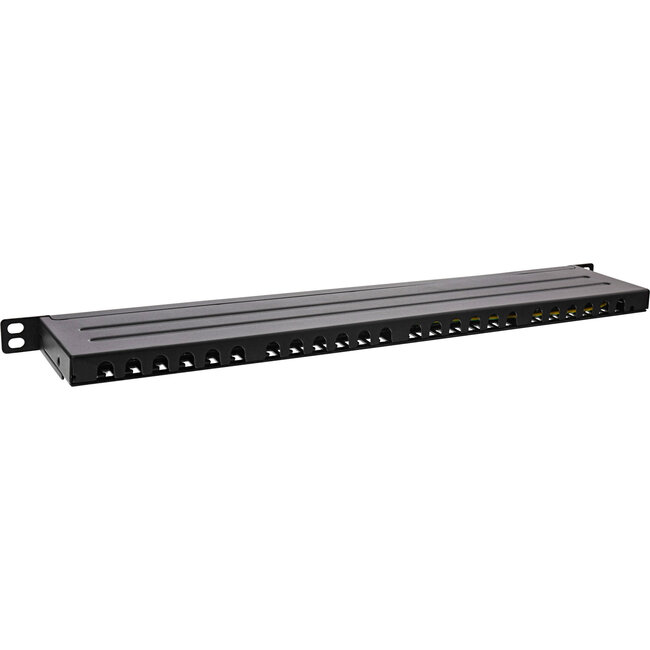InLine® 19" patchpaneel Cat.6A 0,5 U 24-voudig, met stofbescherming, zwart