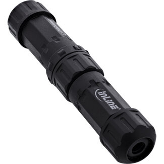 InLine InLine® Voedingskabel koppelaar, IP68, 3-polig, stekker/contactdoos, M20, zwart