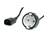 VALUE stroomkabel, C14 connector naar CEE7/3 female, max 10A (2300W), for UPS only, zwart, 0,3 m