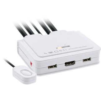 InLine InLine® 2-Poorts Kabel KVM-switch, USB-C + HDMI naar HDMI, 4K, met audio