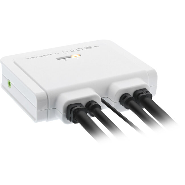 InLine® 2-Poorts Kabel KVM-switch, USB-C + HDMI naar HDMI, 4K, met audio