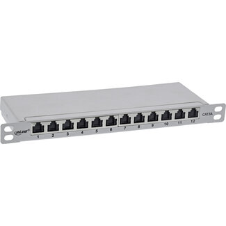InLine InLine® 10" patchpaneel Cat.6A 0,5U 12-voudig, lichtgrijs,RAL7035,met stofbesch.