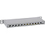 InLine® 10" patchpaneel Cat.6A 0,5U 12-voudig, lichtgrijs,RAL7035,met stofbesch.