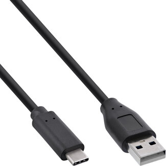 InLine InLine® USB 2.0-kabel, USB-C-stekker naar A-stekker, zwart, 1,5m