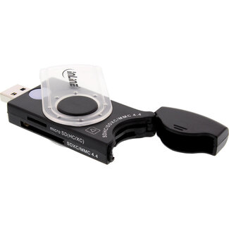 InLine InLine® USB 3.0 mobiele kaartlezer met 2 stations, voor SD, SDHC, SDXC, microSD
