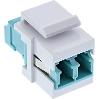 InLine InLine® LWL Keystone snap-in koppeling wit, duplex LC/LC, multimode, turkoois