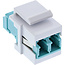 InLine® LWL Keystone snap-in koppeling wit, duplex LC/LC, multimode, turkoois