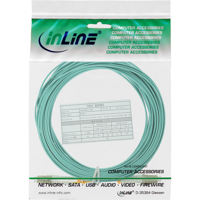 InLine® LWL Duplex kabel, LC/LC, 50/125µm, OM3, 7,5m