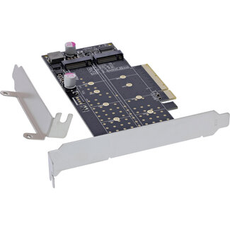 InLine InLine® PCI Express kaart naar 2x interne NVMe M.2 Key M - Bifurcatie, PCIe x8