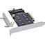 InLine® PCI Express kaart naar 2x interne NVMe M.2 Key M - Bifurcatie, PCIe x8