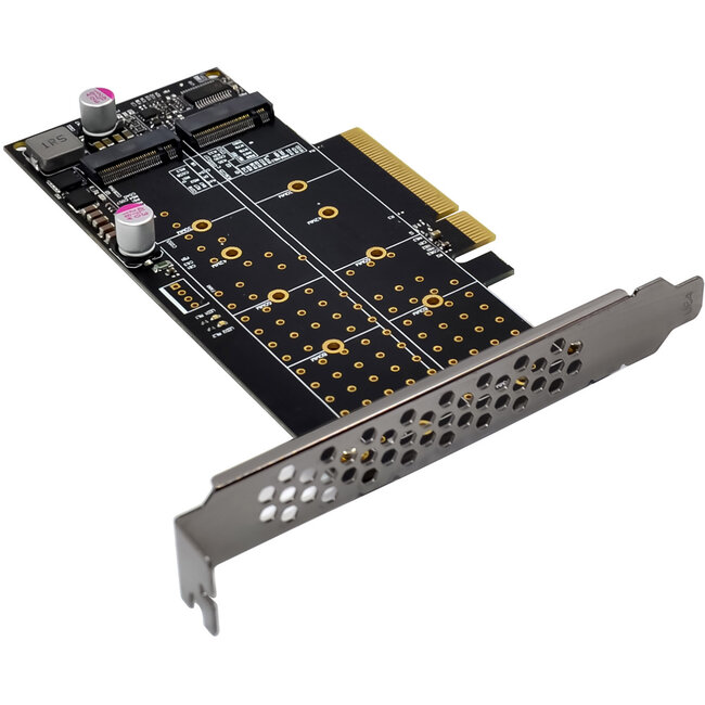 InLine® PCI Express kaart naar 2x interne NVMe M.2 Key M - Bifurcatie, PCIe x8