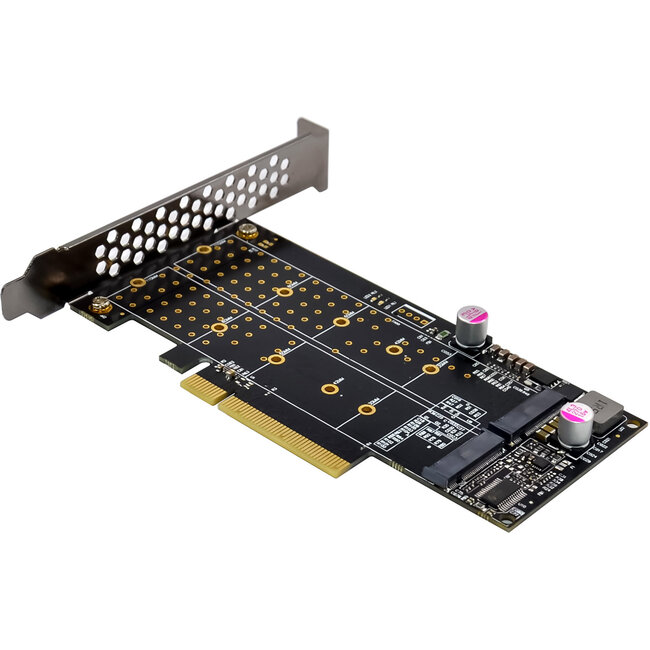 InLine® PCI Express kaart naar 2x interne NVMe M.2 Key M - Bifurcatie, PCIe x8