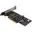 InLine® PCI Express kaart naar 2x interne NVMe M.2 Key M - Bifurcatie, PCIe x8