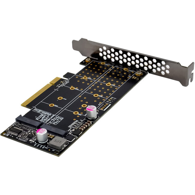 InLine® PCI Express kaart naar 2x interne NVMe M.2 Key M - Bifurcatie, PCIe x8